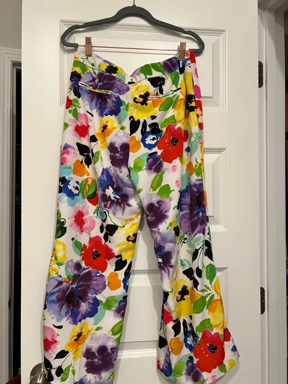 Ralph Lauren Multicolor Floral Wide-Leg Pants - White Base - Picture 11 of 11